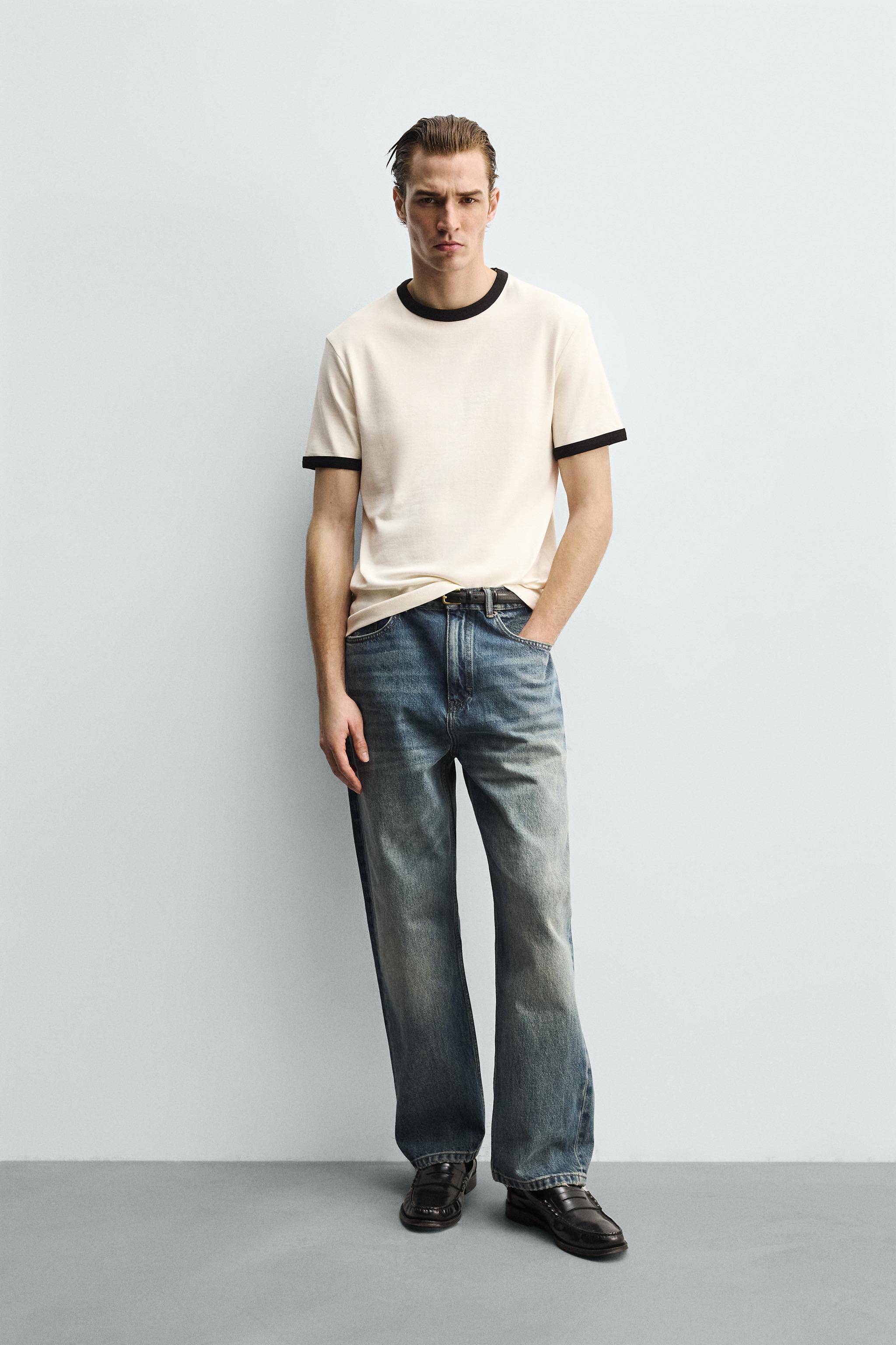 BASIC CONTRAST RIB T-SHIRT